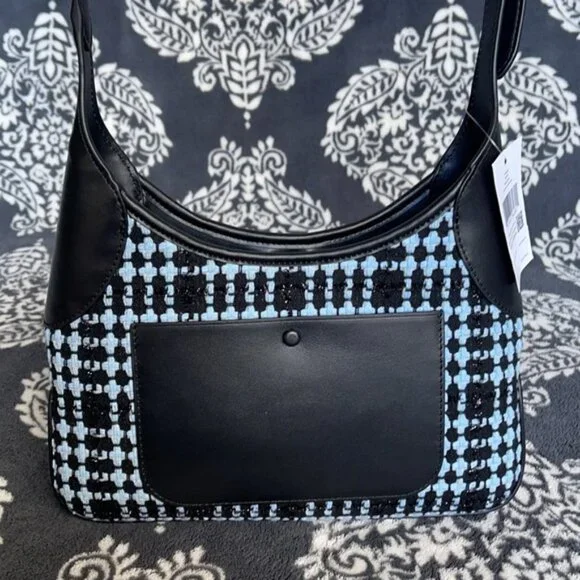 Kate Spade Crossbody Tweed Fabric Blue Multi - Picture 7 of 16